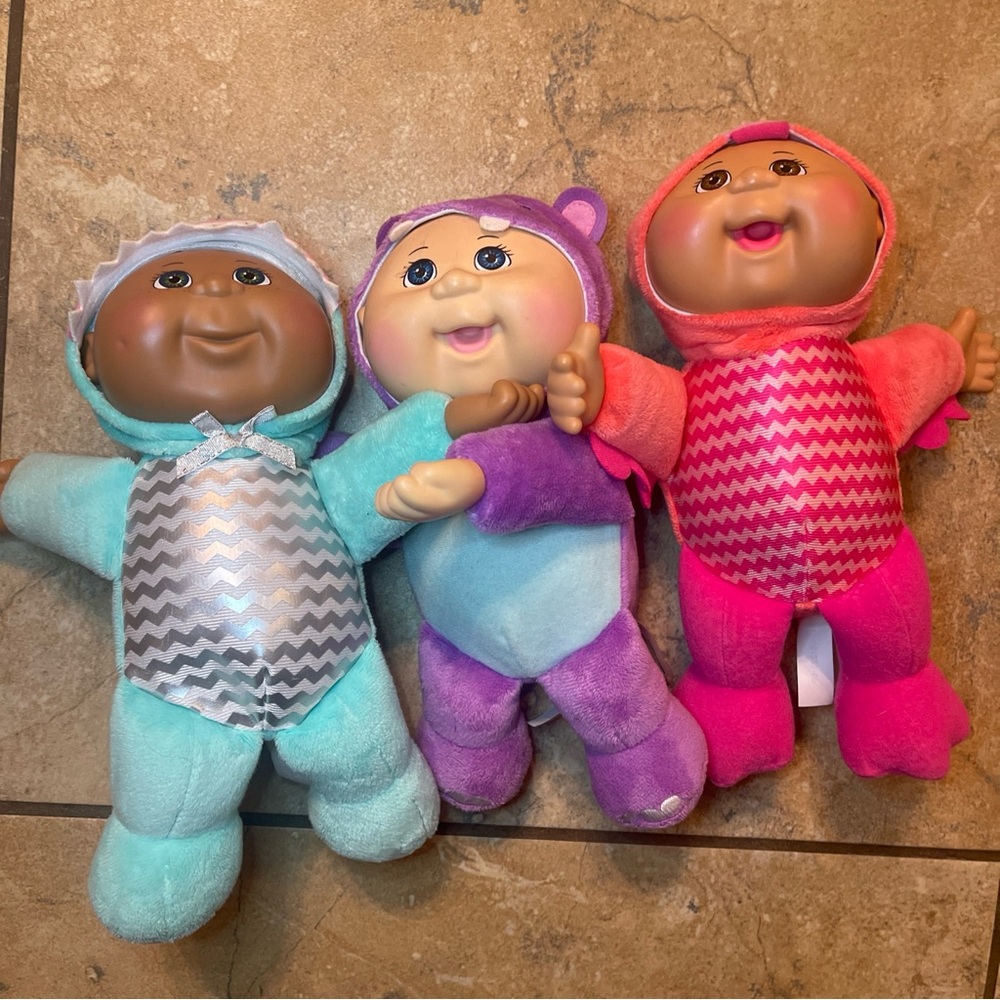 Cabbage Patch Kids Cleo Shark - Archie Hippo - Rosalie Flamingo Exotic Friends